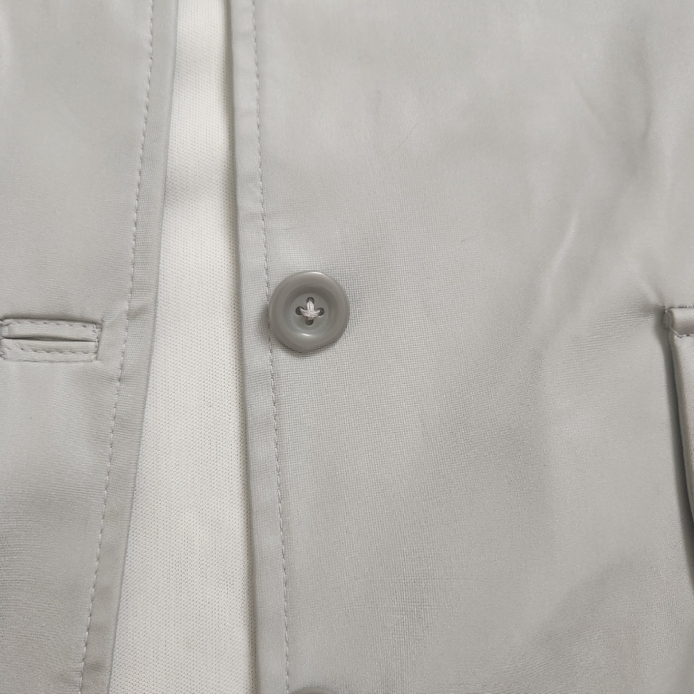 Vintage Silver Gray Tech Wear Vinyl Trench Jacket - Picture 13 of 14